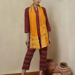 Fabindia Yellow Printed Stole image 1