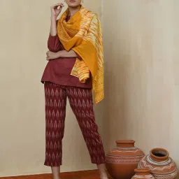 Fabindia Yellow Printed Stole image 2