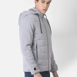 Crimsoune Club Light Grey Regular Fit Hooded Jacket image 3