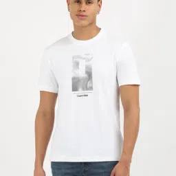 Calvin Klein Jeans White Cotton Regular Fit Printed T-Shirt-picture-37