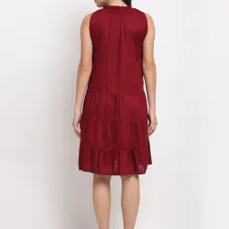 BRINNS Maroon Midi A Line Dress image 2