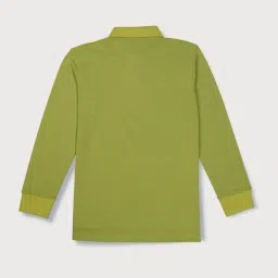 Gini & Jony Kids Green Cotton Regular Fit Full Sleeves Polo T-Shirt image 2