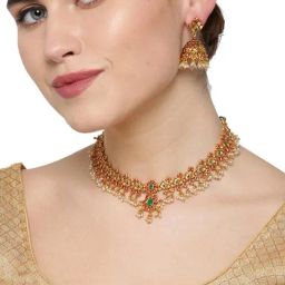 Priyaasi Floral Multicolored Necklace Set-picture-11