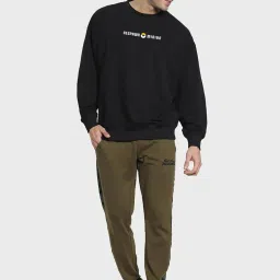 Bewakoof Black Loose Fit Printed Sweatshirt image 4