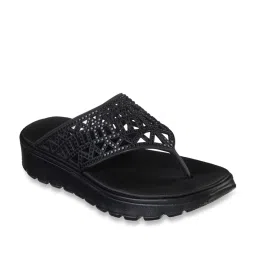 Skechers Women's FOOTSTEPS - SHE*S CUTE Black Casual Slippers image 2