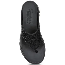 Skechers Women's FOOTSTEPS - SHE*S CUTE Black Casual Slippers image 4