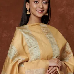 Fabindia Beige Striped Dupatta image 4