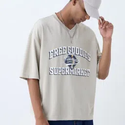 nuon men Nuon by Westside Beige Typographic Relaxed-Fit T-Shirt-picture-15