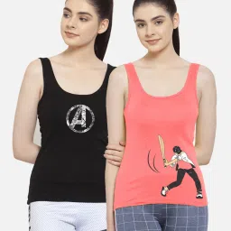 Friskers Multicolor Printed Camisole (Pack Of 2) image 1