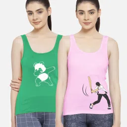 Friskers Multicolor Printed Camisole (Pack Of 2) image 1