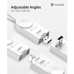 RAEGR Arc 450 Portable Apple Watch Wireless Charger with Apple Cable for AirPods & iPhones- (White) image 5