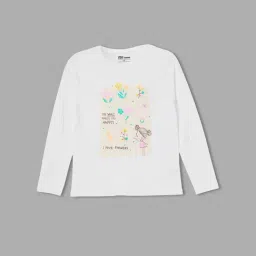 Fame Forever by Lifestyle Kids White Cotton Printed Full Sleeves T-Shirt-picture-33