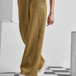 TOKYO TALKIES Women Olive Solid Elasticated Waist Poly Cotton Track pant-image-24