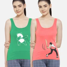 Friskers Multicolor Printed Camisole (Pack Of 2) image 1