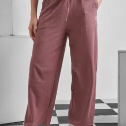 TOKYO TALKIES Women Mauve Solid Elasticated Waist Poly Cotton Track pant-picture-14
