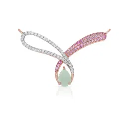 Malabar Gold and Diamonds 18k Rose Gold Tanmanyas Diamond Pendant with Chain for Women-picture-15