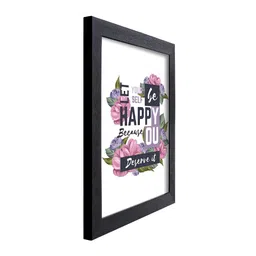 RANDOM White & Pink Motivational Floral Print Synthetic Wood Wall Frame image 4