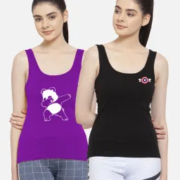 Friskers Multicolor Printed Camisole (Pack Of 2) image 1