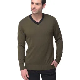 Woodland Dark Olive Regular Fit Sweater image 1