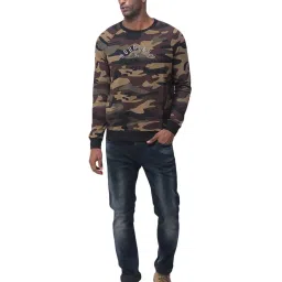 Woodland Olive & Brown Regular Fit Sweatshirt image 5