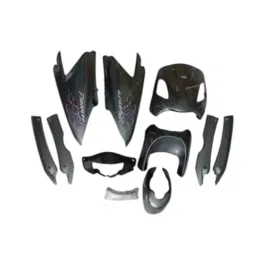 GENERIC Scooty Fairing Kit Body Cover Set with Front, Side and Tail Panels for Hero Honda Pleasure Old Model Dark Grey-picture-33