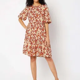 Vero Moda Multicolor Printed Midi Skater Dress image 1