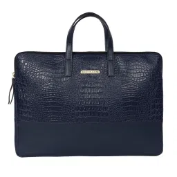 Bagsy Malone Vegan Leather Crocodile Print Unisex Laptop Bag-image-51
