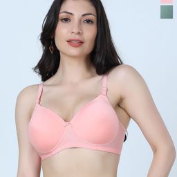 SHYAM SONS FLAIR Plainmould Pack Of 2 Full Coverage Lightly Padded Seamless T-shirt Bra-picture-46