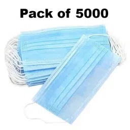 HEAPRO Disposable 3 Ply Face Mask Non-Woven Fabric Blue Universal Size, H-36 (Pack of 5000) image 3