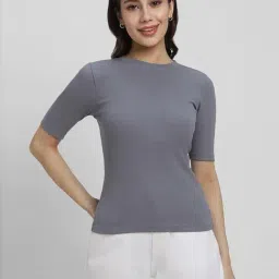 Forever 21 Grey Cotton T-Shirt-picture-37