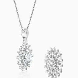 GIVA 925 Silver Bloom Necklace and Earring Set image 4