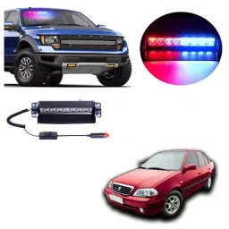 Cartronics 8 LED Red Blue Police Flasher Light for Maruti Esteem-picture-15