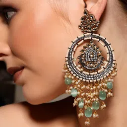 PATOLA BY VJ Contemporary Chandbalis Earrings image 2