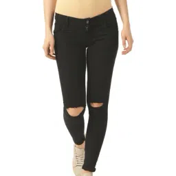 Miss Chase Black Distressed Slim Fit High Rise Jeans-image-29