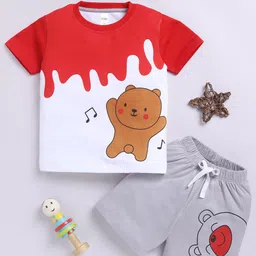 LITTLE NINJA Boys Printed Round Neck Pure Cotton T-Shirt With Shorts-picture-58