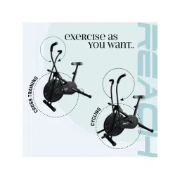 Reach Air Bike Exercise Cycle With Moving Handles and Adjustable Cushioned Seat (AB-110BH)-image-25