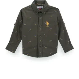 U.S. Polo Assn. Kids Green Printed Full Sleeves Shirt-picture-30
