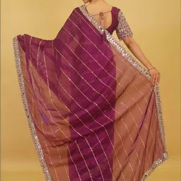 Being Naari Embellished Mirror Work Pure Georgette Heavy Work Saree image 4