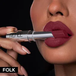 RENEE Matte Lock Lipstick- Folk, Moisturizing, Long Lasting & Weightless Formula, Intense Color Pay Off with Ultra-Matte Finish, Enriched with Avocado oil, Vitamin E, D & Beta-Carotene, 3.5 Gm image 5