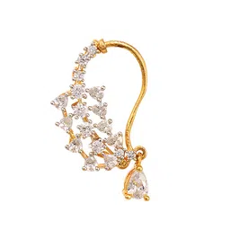 saraf rs jewellery AD studded Handcrafted Nose Ring image 1