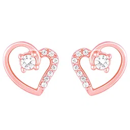giva 925 Silver Rose Gold Beautiful Heart Earrings| drops to Gift Women & Girls | With Certificate of Authenticity and 925 Stamp | 6 Months Warranty* image 1