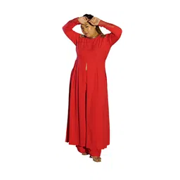 mamicha Fiza Coral Pink Embroidered Co-ord Set image 1