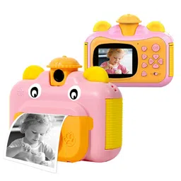 Andoer Children's Camera, Instant Camera, 1080P 12MP Digital Camera, 2.4 Inch IPS Screen, WiFi, 32GB Memory Card, Pink, Gift for Kids image 1