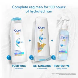 Dove Glycolic + Hydration Floral Conditioner For Dry Hair 175 Ml With 5% Hydra-Glycol For Upto 100 Hours Of Hydrated, Fluid Hair., 1 Count image 5