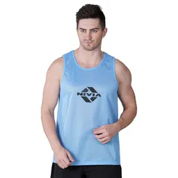 Nivia Micro Polyester Training Bibs (Sky Blue, L) | Ideal for Training in Football, Soccer, and Rugby. image 1