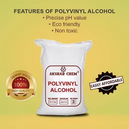 akshar chem Industrial Grade Polyvinyl Alcohol (PVA) Powder - 100 Grams | Water-Soluble Polymer for Manufacturing and More image 2