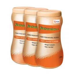 naturolax Naturolax-A Isabgol Powder |300g - Pack of 3| Psyllium Husk Powder | Non-Habit Forming Isabgol - Ayurvedic Formula| Fiber Supplements for Digestion| Effectively Relieves Constipation|Orange Flavoured image 1