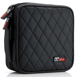 CCidea 40 Capacity CD or DVD Case Holder Portable Wallet Disc Storage Binder Nylon CD Bag for Car, Home, Office and Travel Carrying Protector Organizer (Black) image 1