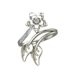 dishis 18k (750) White Gold Diamond Ring for Women image 1