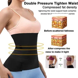 KAYRAONSHOP Slimming Belly Belt for Weight Loss | Abdominal Shaper for Tummy Fat Reduction 2 Meter Black image 2